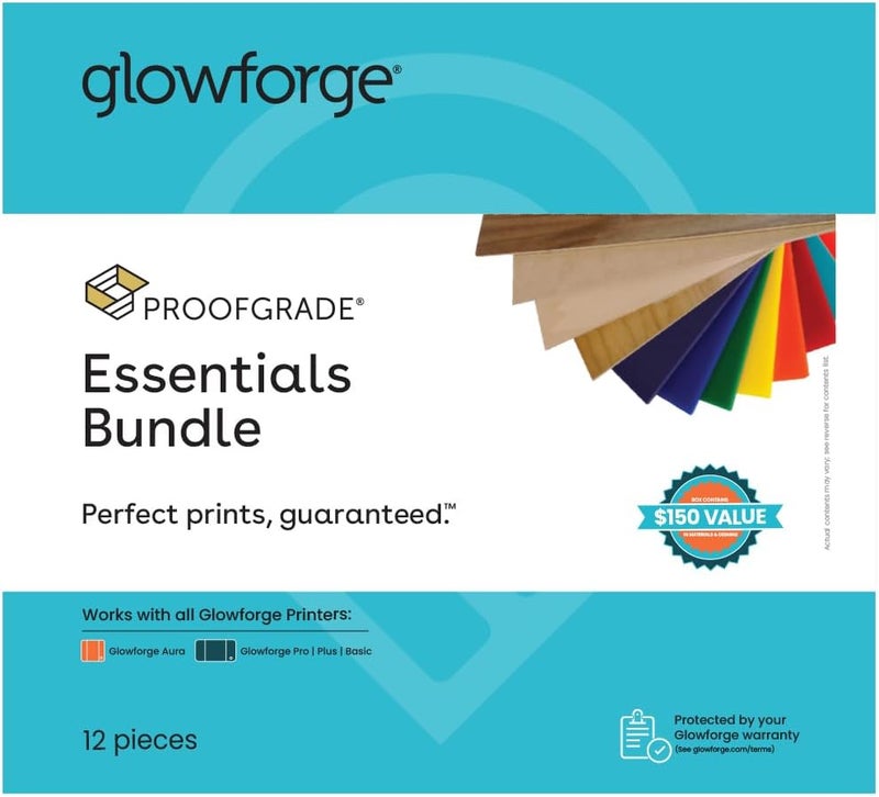 Glowforge Proofgrade Laser Engraver Essentials Bundle - Eco Iron-on Heat Transfer Sheets, Acrylic, and Hardwood - 11 Pieces Total - Image 2